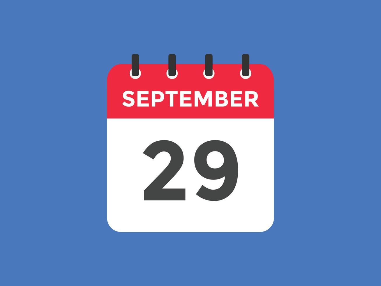 september 29 calendar reminder. 29th september daily calendar icon template. Calendar 29th september icon Design template. Vector illustration