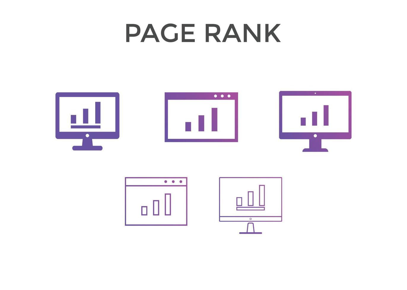 Set of  Page rank icons. Used for SEO or web design vector