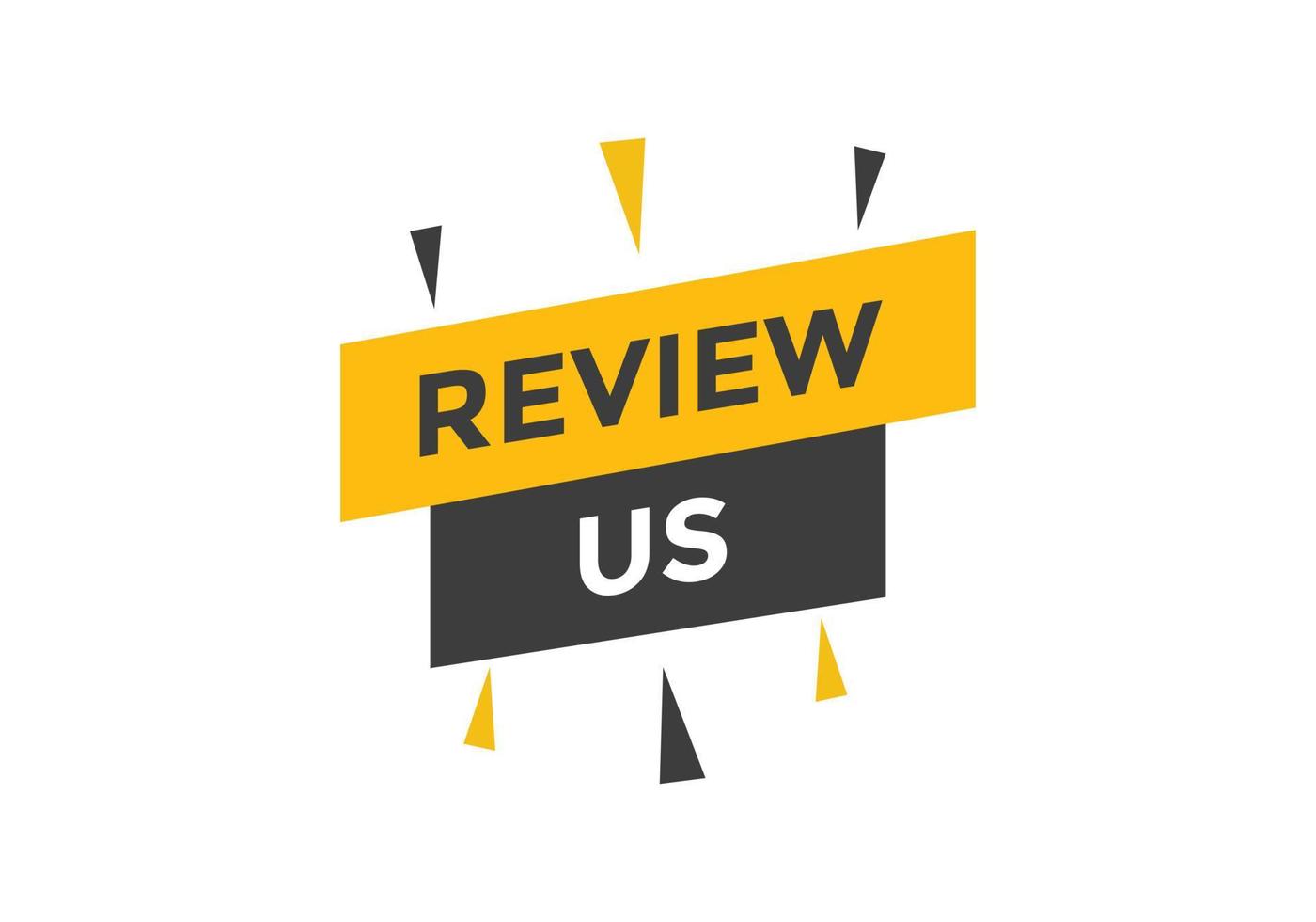 Review us Start now button. Review us User rating social banner promotion. Review Us text social media template vector