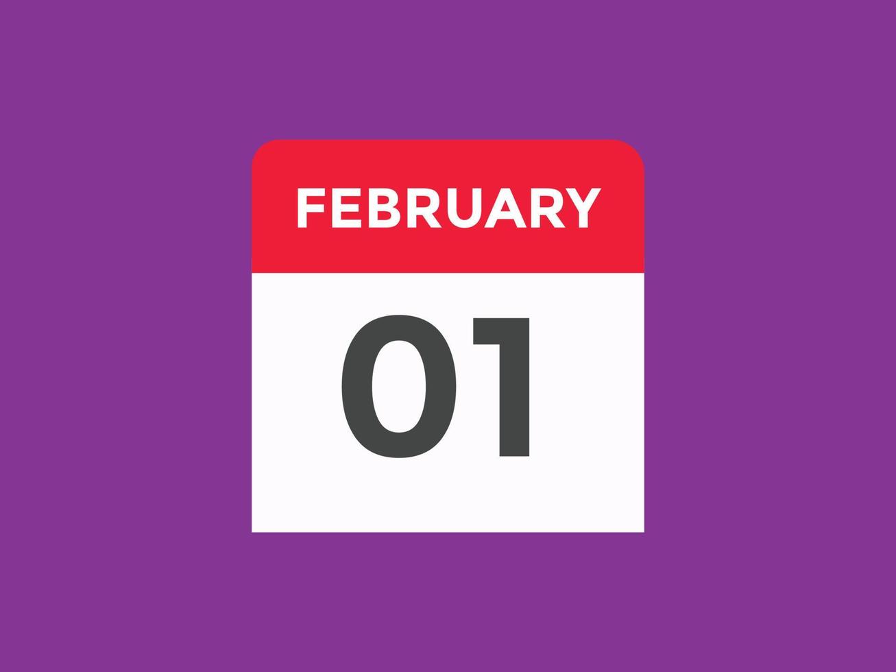 february 1 calendar reminder. 1st february daily calendar icon template. Calendar 1st february icon Design template. Vector illustration