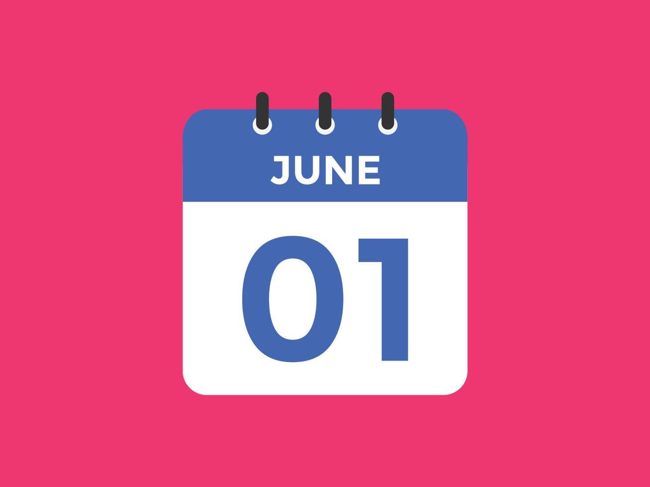 june 1 calendar reminder. 1st june daily calendar icon template. Calendar 1st june icon Design template. Vector illustration