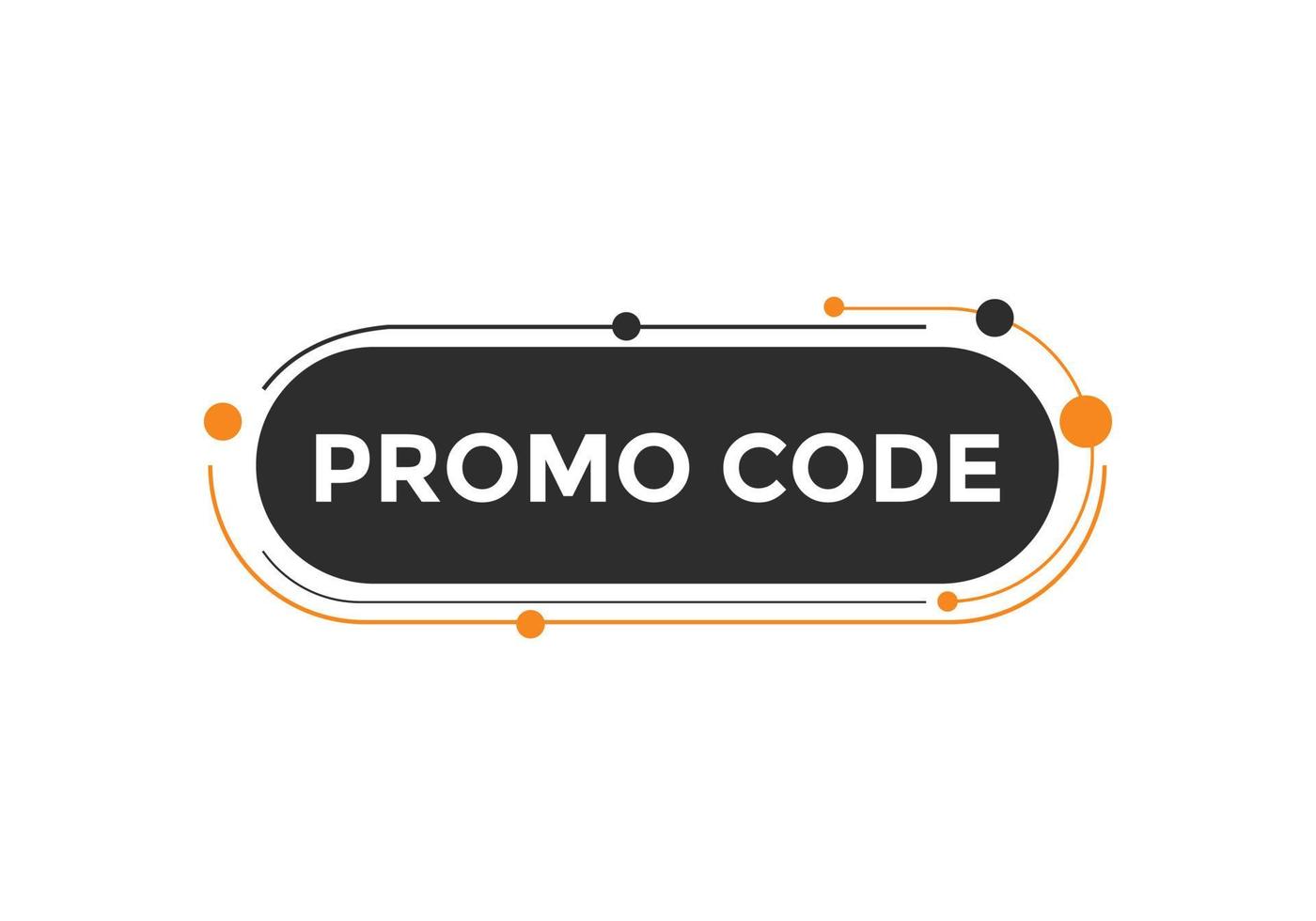 Promo code button. Promo code speech bubble. Promo code text web template. Vector Illustration.