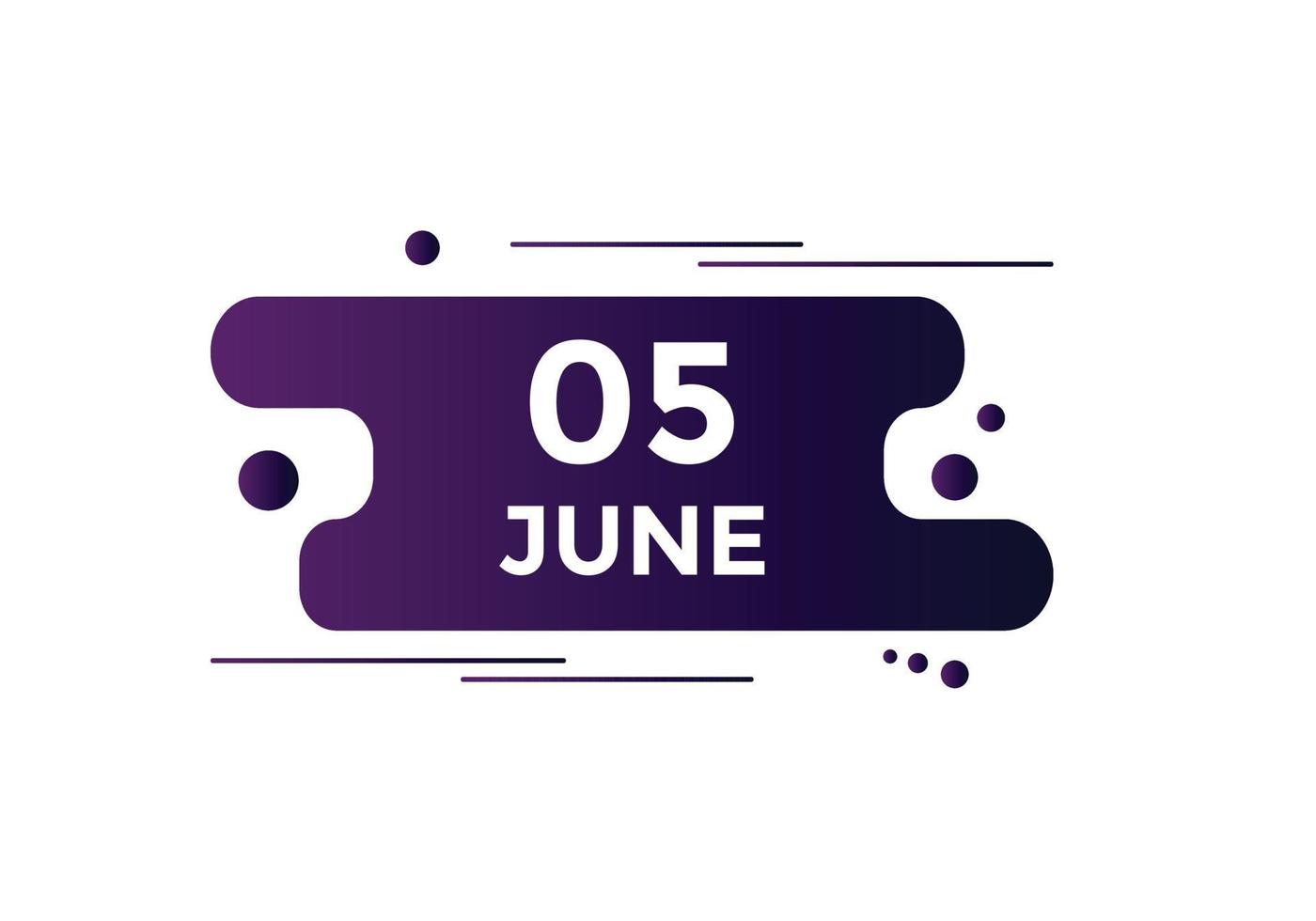 june 5 calendar reminder. 5th june daily calendar icon template. Calendar 5th june icon Design template. Vector illustration