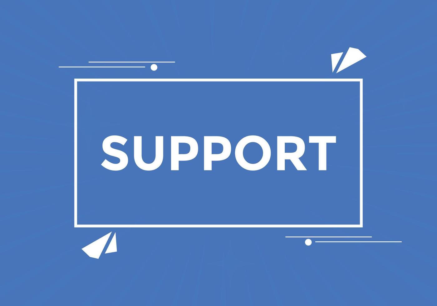 Support text button. Colorful Support web banner template. Sign icon label Colorful web banner template Support vector