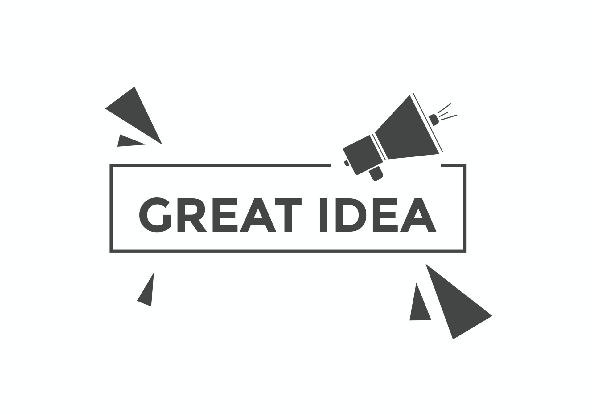 Great idea text button. Great idea speech bubble. Great idea text web ...