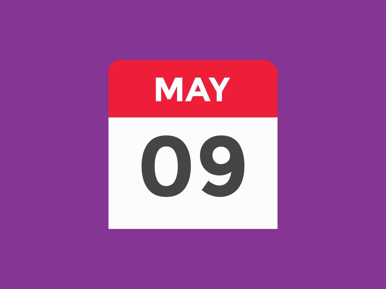 may 9 calendar reminder. 9th may daily calendar icon template. Calendar 9th may icon Design template. Vector illustration