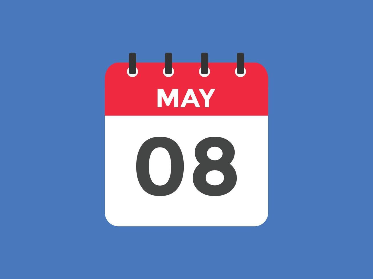 may 8 calendar reminder. 8th may daily calendar icon template. Calendar 8th may icon Design template. Vector illustration