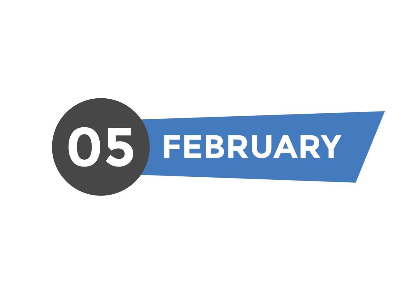 February 5 Calendar Reminder 5th February Daily Calendar Icon Template february-5-calendar-reminder-5th-february-daily-calendar-icon-template