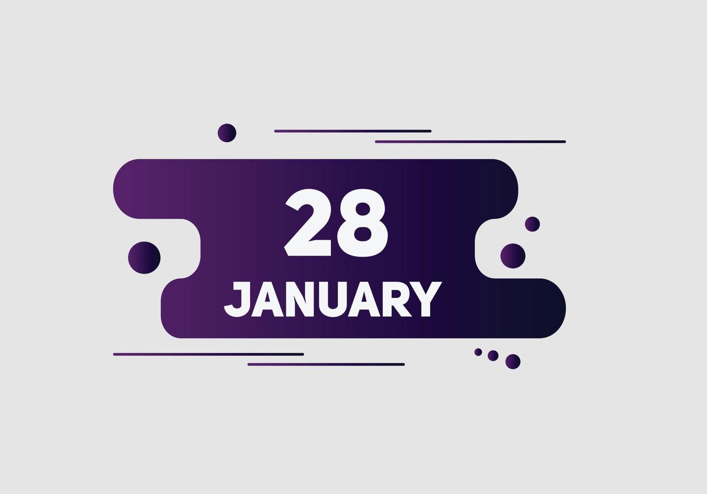 january 28 calendar reminder. 28th january daily calendar icon template. Calendar 28th january icon Design template. Vector illustration