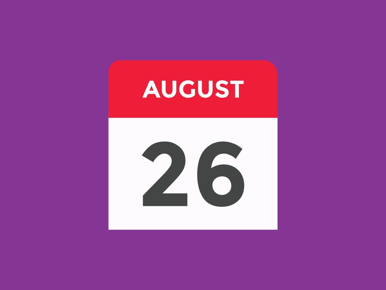 August 26th Date on a Single Day Calendar 503641 Vector Art at Vecteezy
