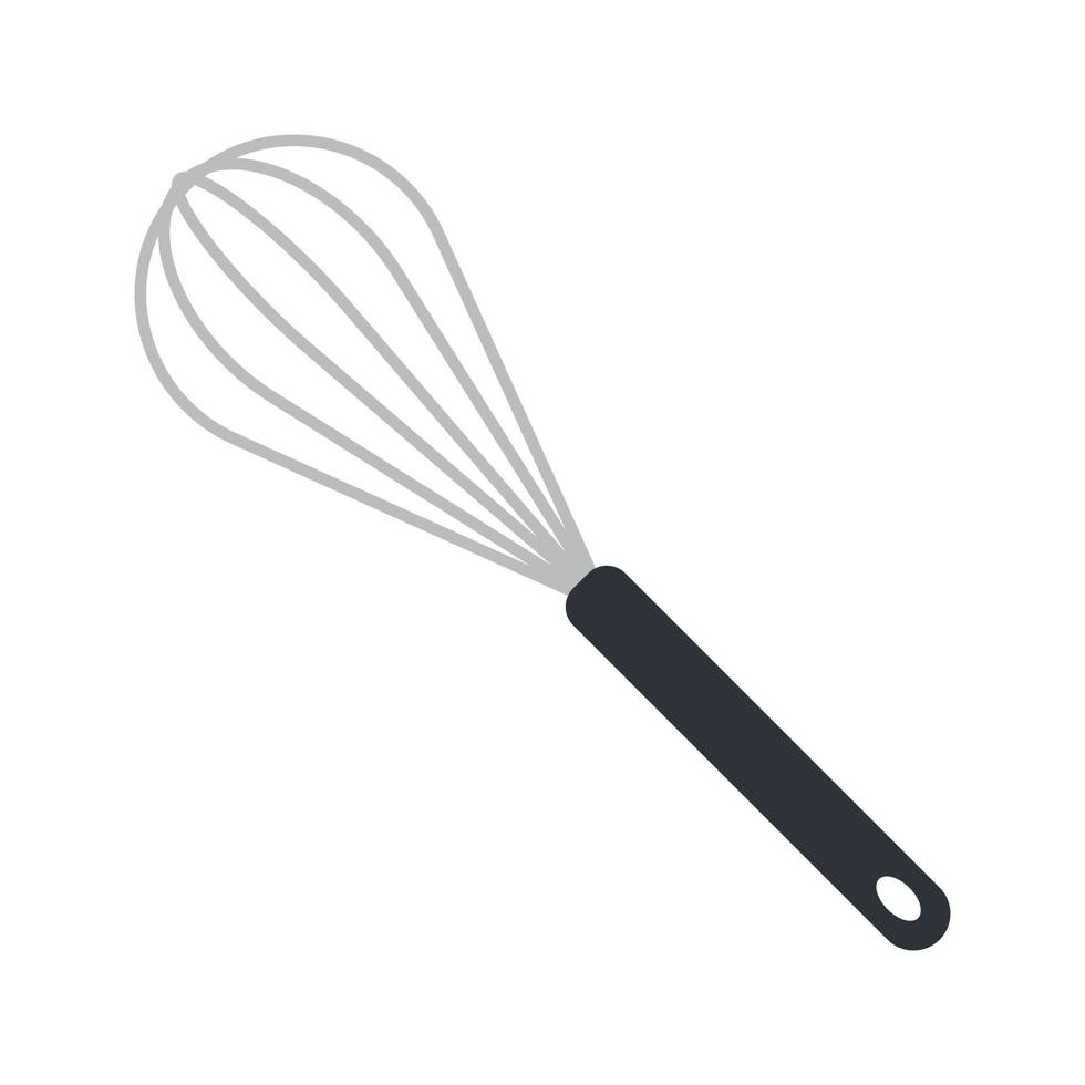 Steel whisk clipart vector illustration. Simple balloon whisk for