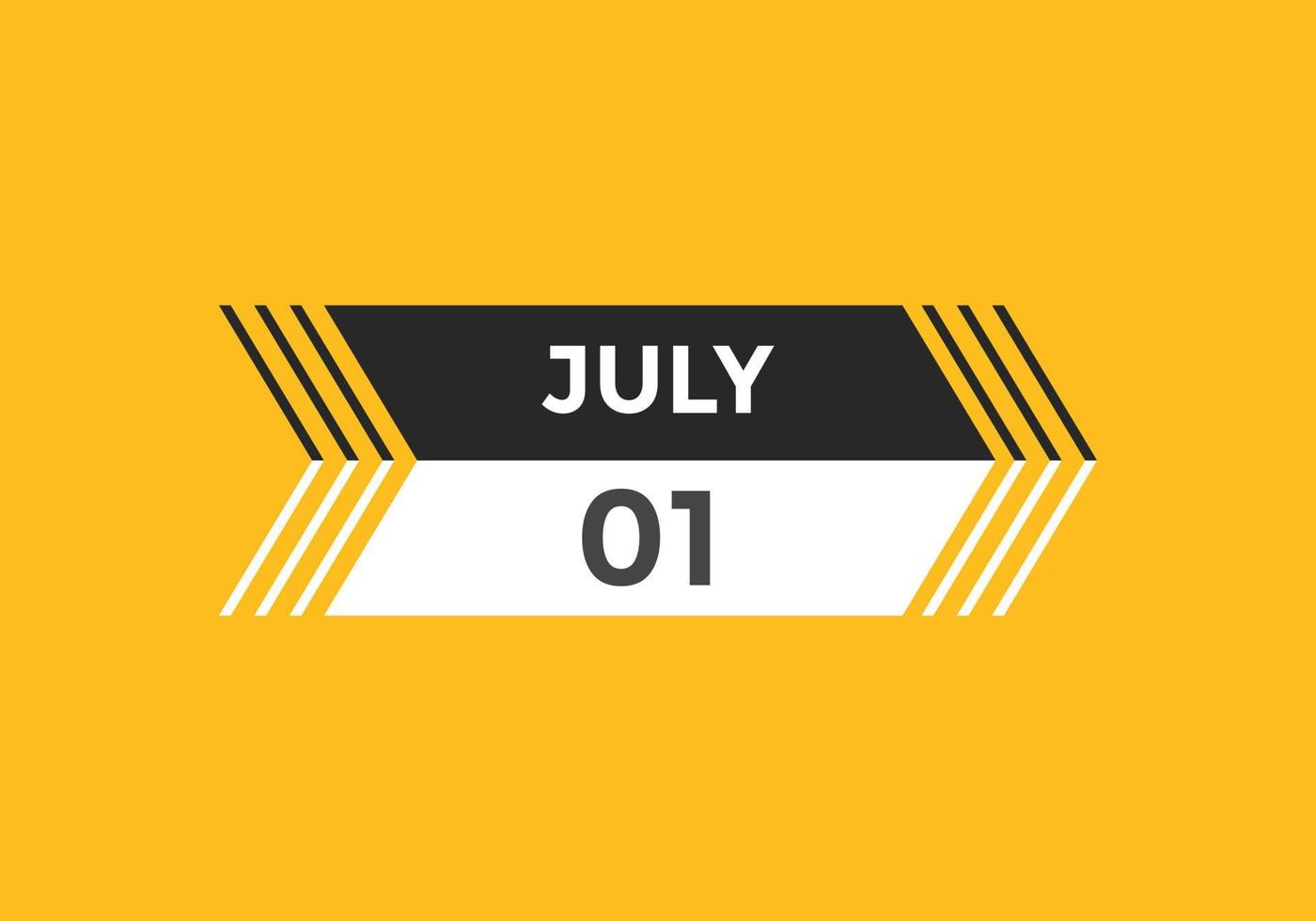 july 1 calendar reminder. 1st july daily calendar icon template. Calendar 1st july icon Design template. Vector illustration