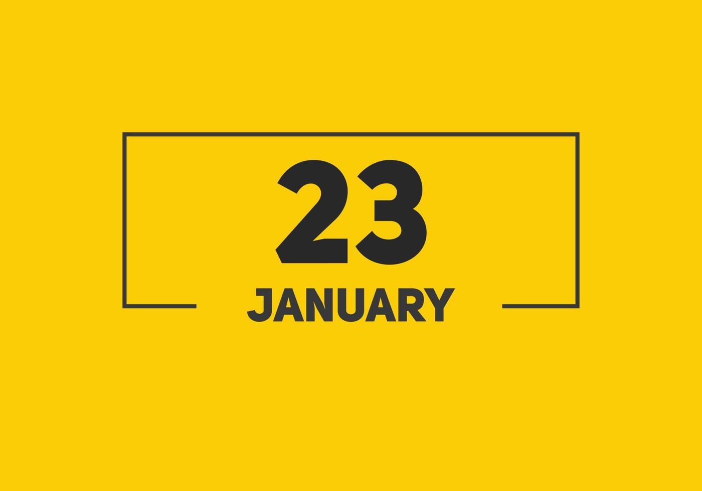 january 23 calendar reminder. 23th january daily calendar icon template. Calendar 23th january icon Design template. Vector illustration