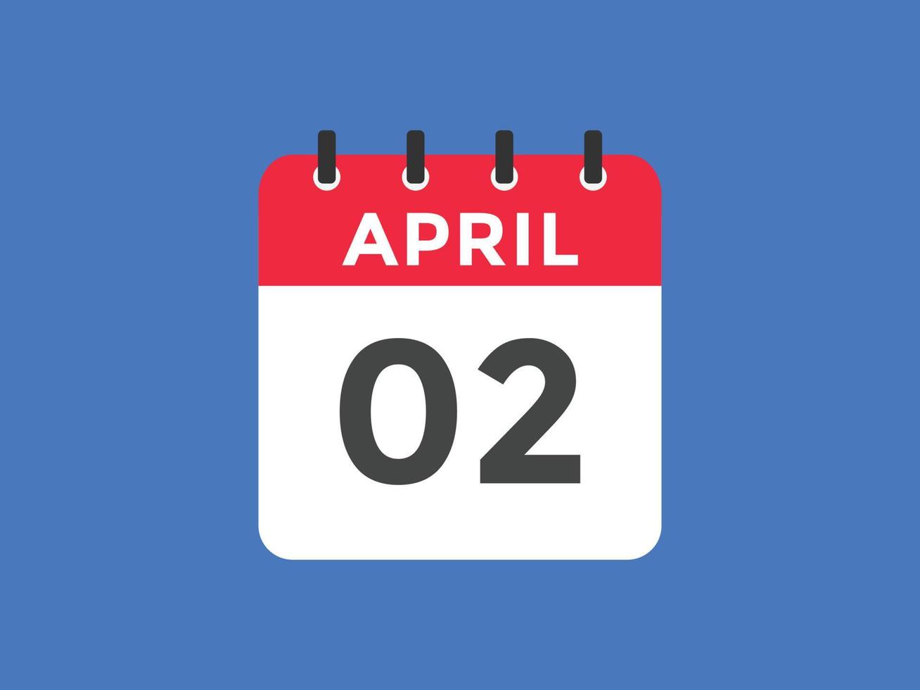 april 2 calendar reminder. 2nd april daily calendar icon template. Calendar  2nd april icon Design template. Vector illustration 11052809 Vector Art at  Vecteezy