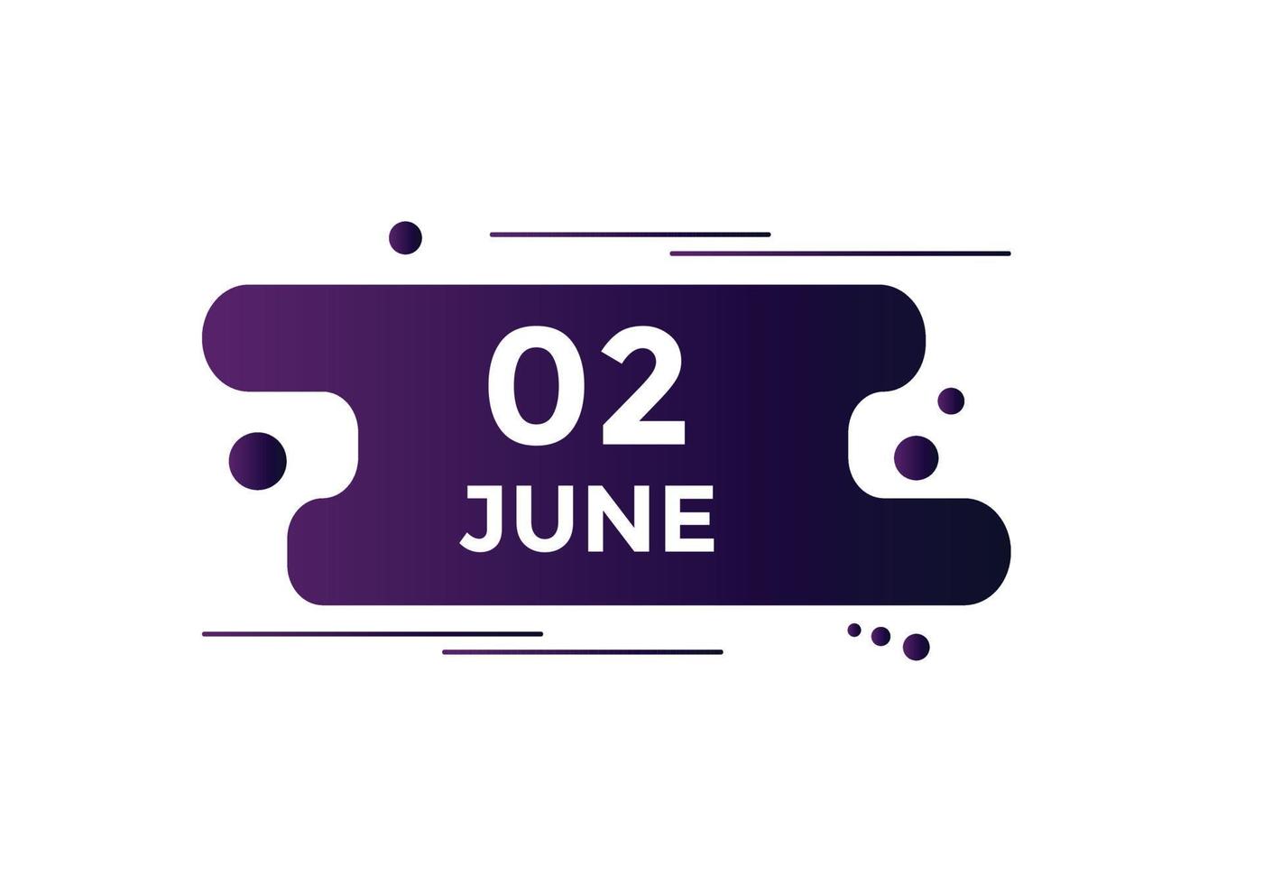 june 2 calendar reminder. 2nd june daily calendar icon template. Calendar 2nd june icon Design template. Vector illustration