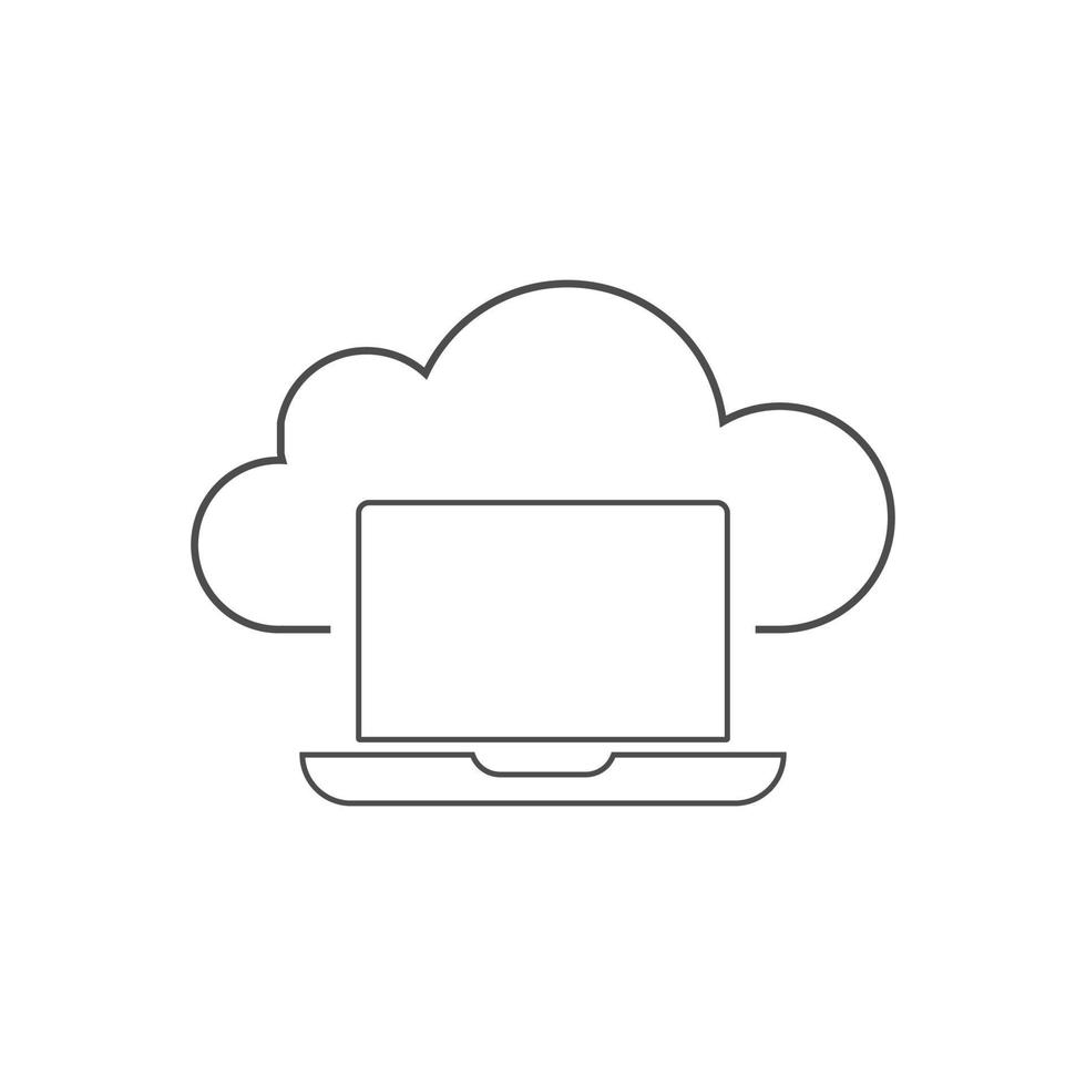 ilustración de vector de icono de computación en nube. símbolo de computación en la nube para seo, sitio web y aplicaciones móviles