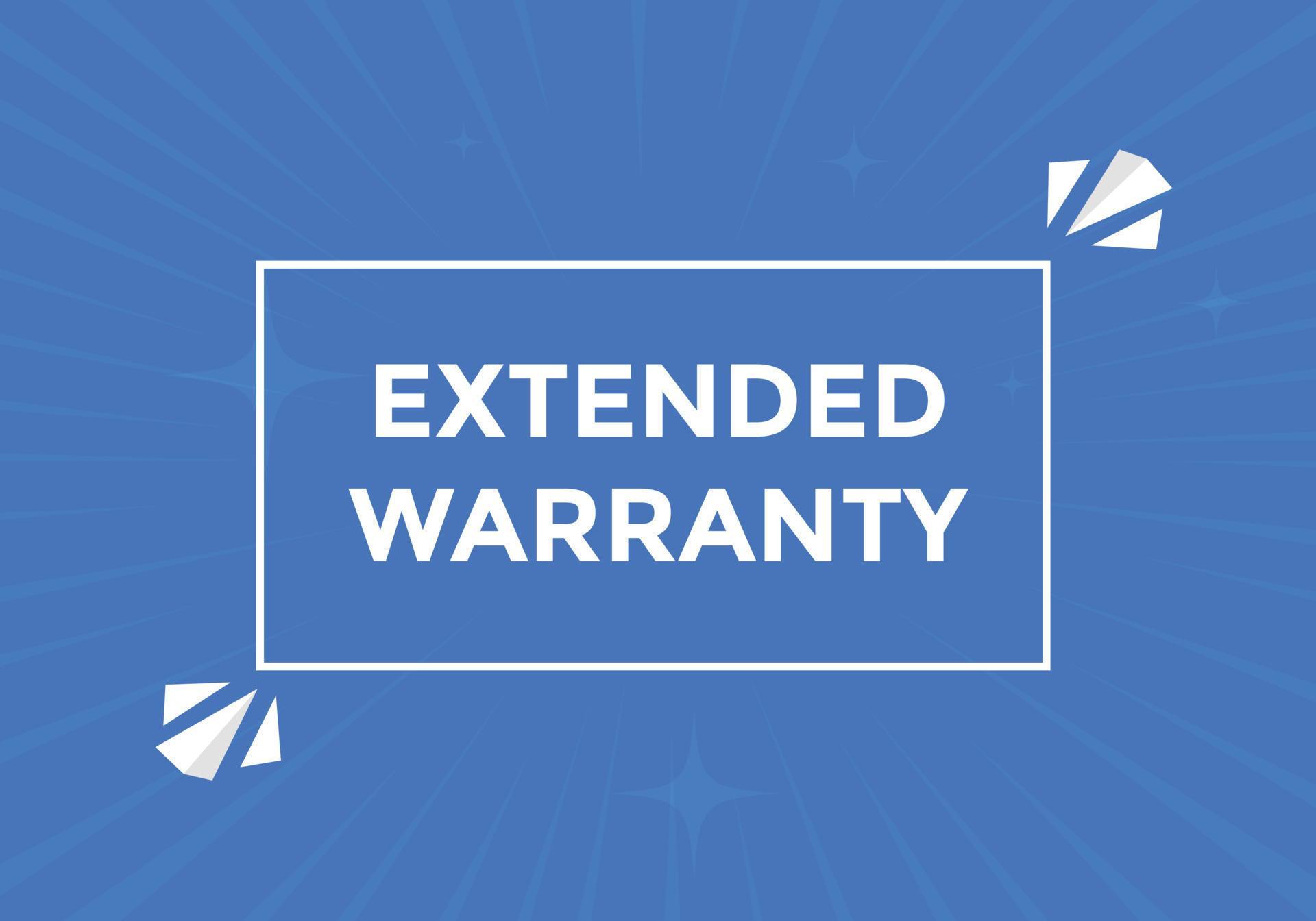 Extended warranty text button. speech bubble. Extended warranty Colorful web banner. vector