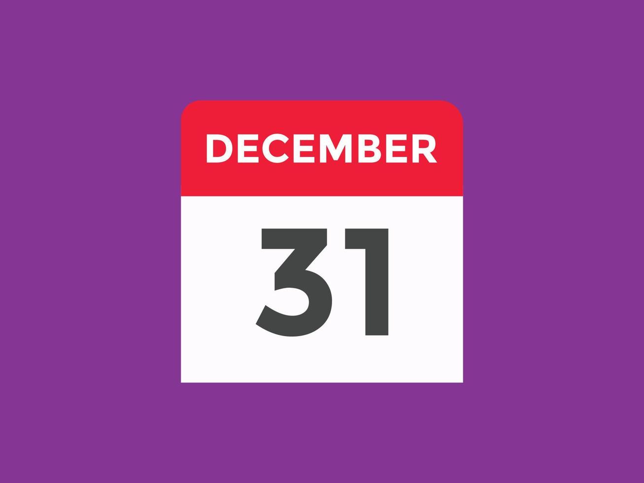 december 31 calendar reminder. 31th december daily calendar icon template. Calendar 31th december icon Design template. Vector illustration