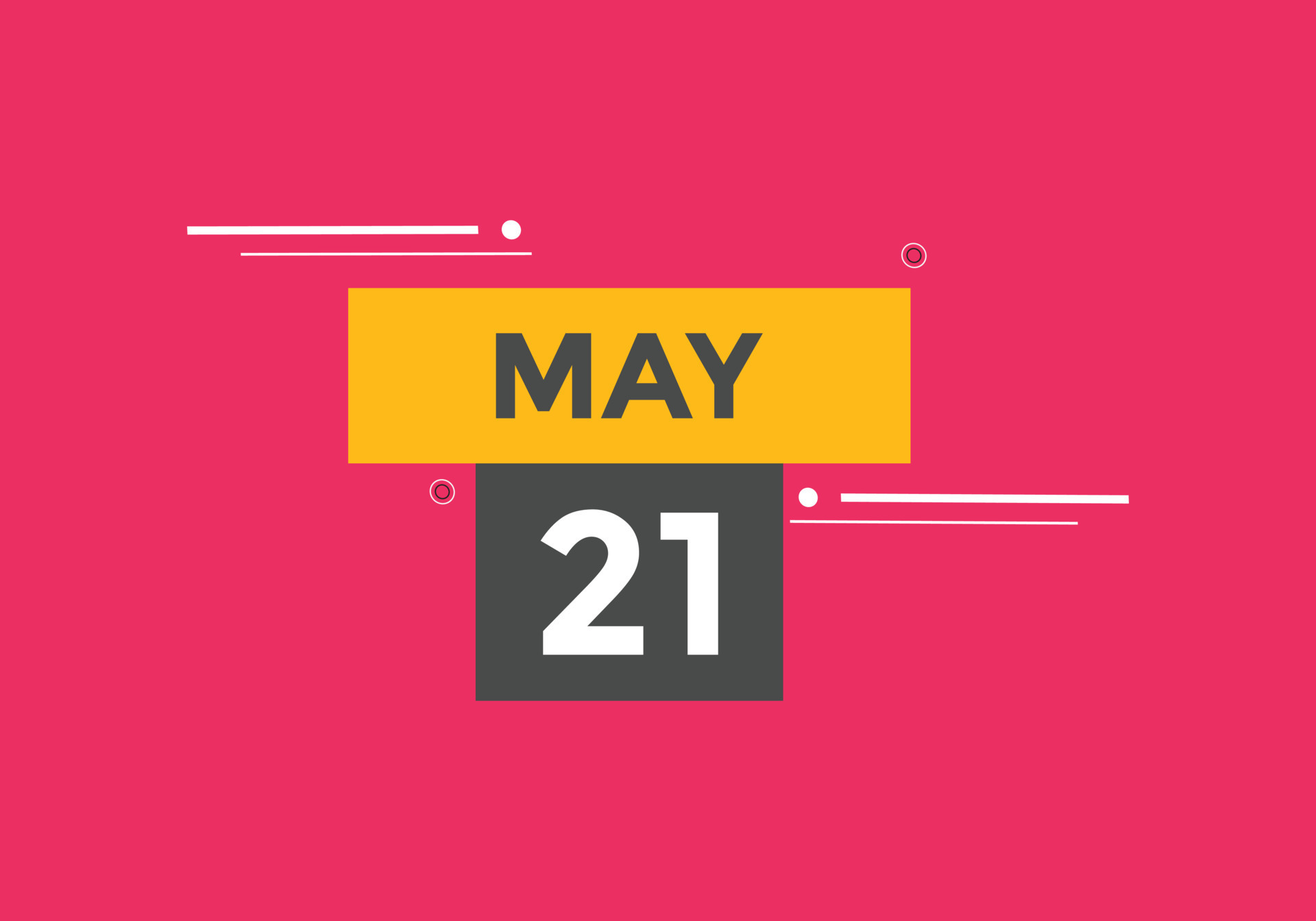 may 21 calendar reminder. 21th may daily calendar icon template