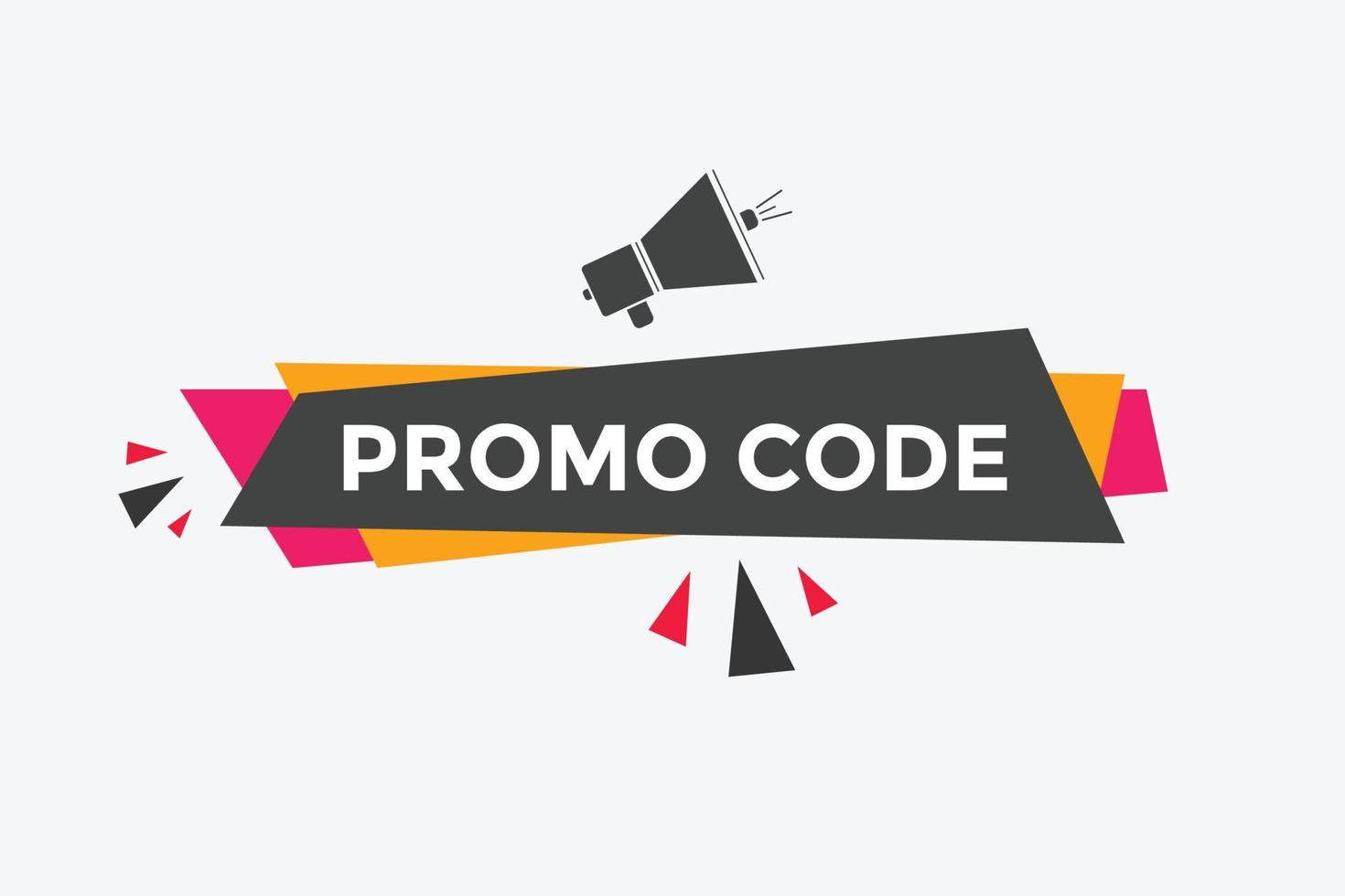 Promo code button. Promo code speech bubble. Promo code text web template. Vector Illustration.