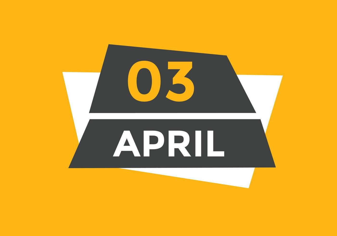 April 3 Calendar Reminder 3rd April Daily Calendar Icon Template april-3-calendar-reminder-3rd-april-daily-calendar-icon-template