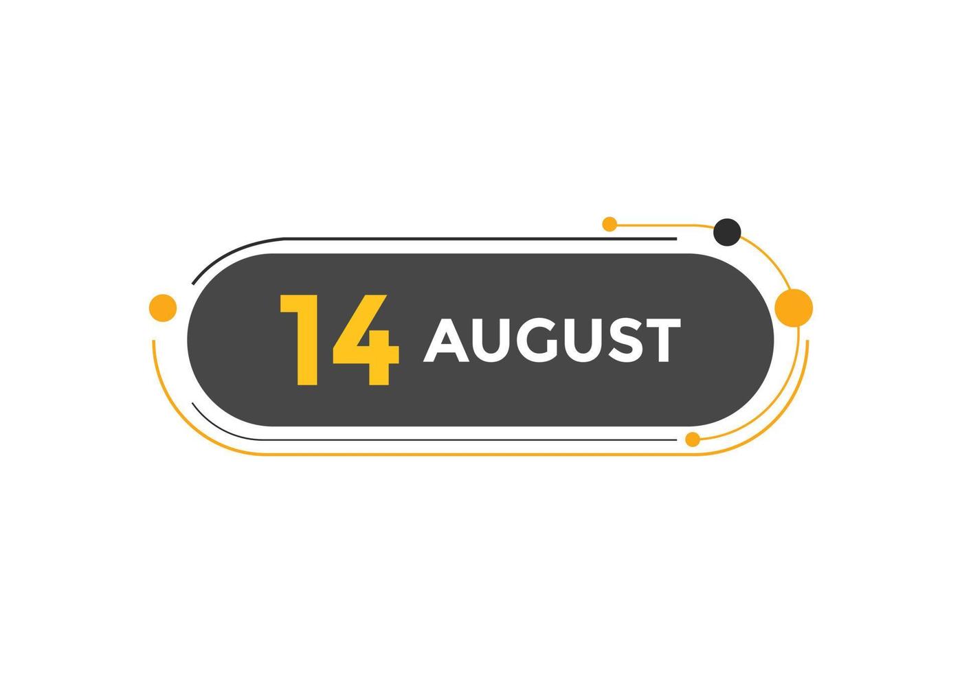 august 14 calendar reminder. 14th august daily calendar icon template. Calendar 14th august icon Design template. Vector illustration