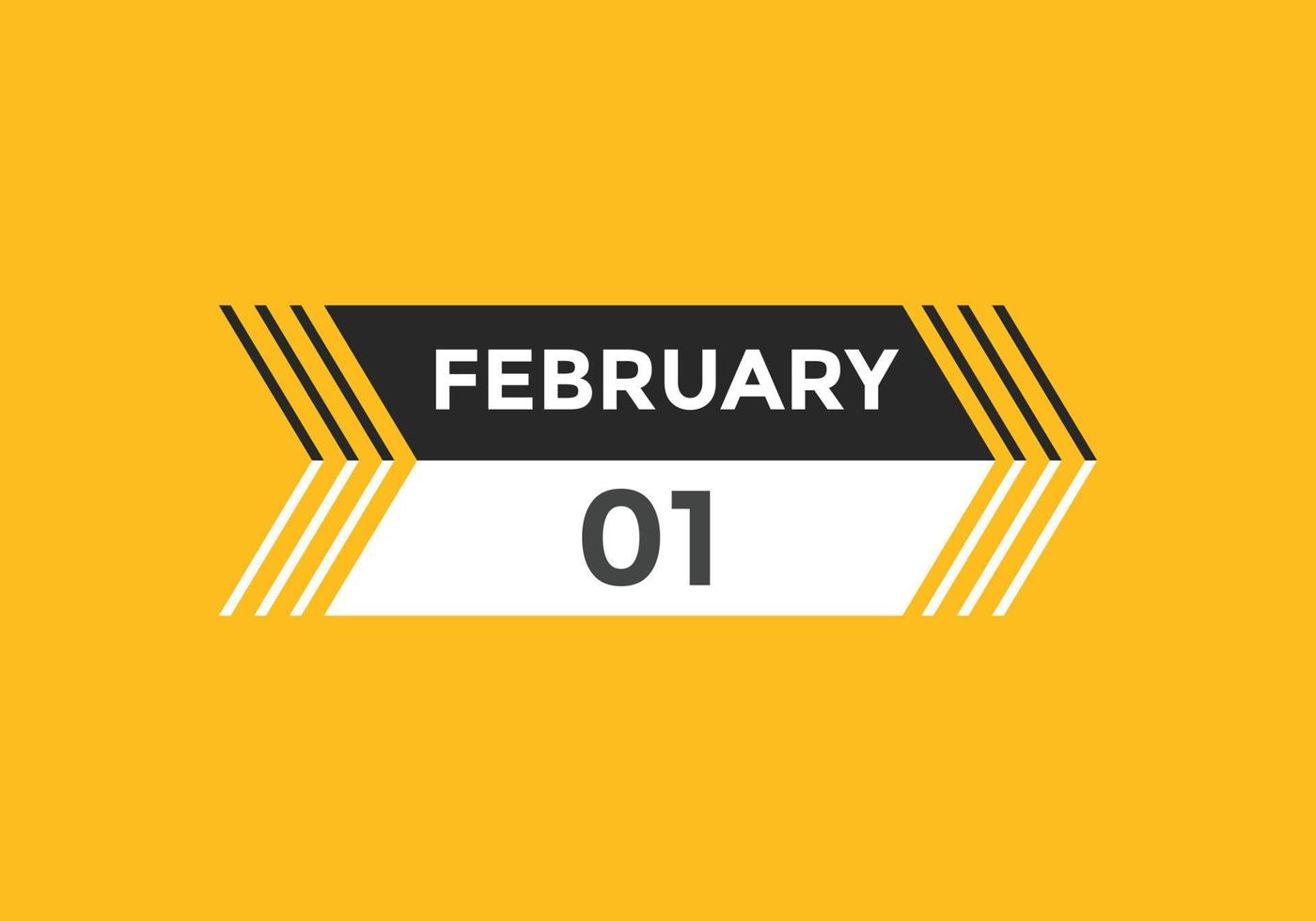 Recordatorio del calendario del 1 de febrero. Plantilla de icono de  calendario diario del 1 de febrero. calendario 1 de febrero plantilla de  diseño de iconos. ilustración vectorial 11068161 Vector en Vecteezy