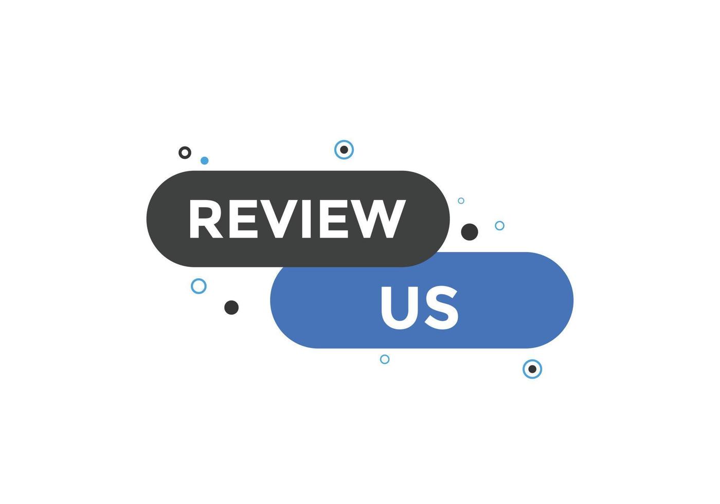 Review us Start now button. Review us User rating social banner promotion. Review Us text social media template vector