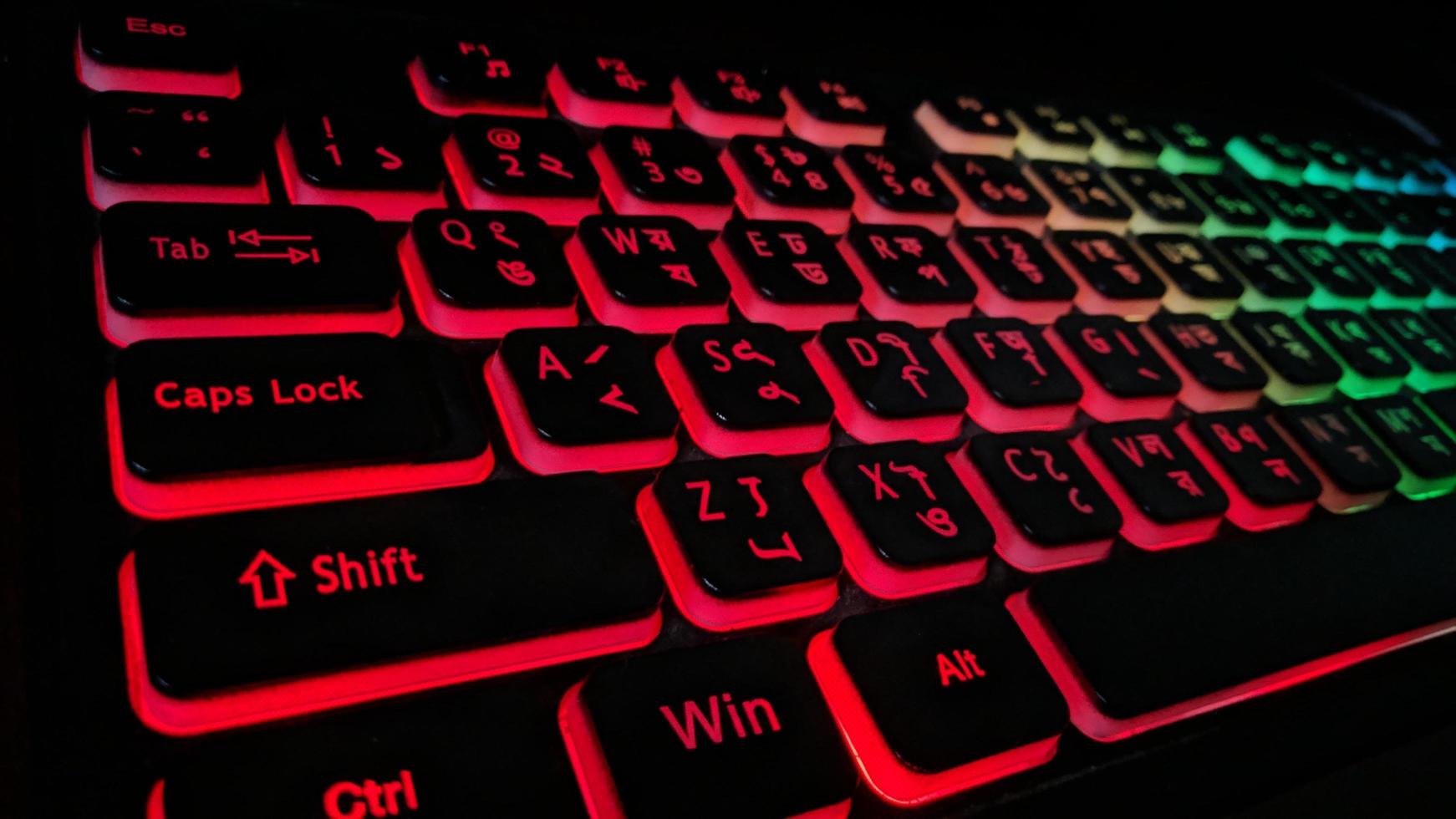 RGB Lighting Keyboard Close Shot Photo