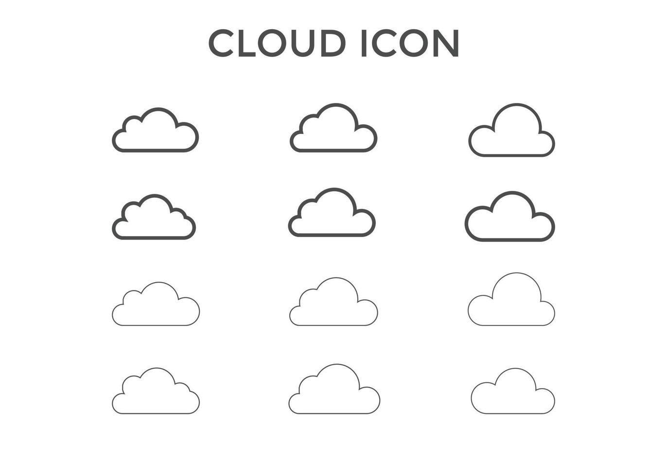 Set of Cloud icon Vector illustration. Cloud symbol for SEO, Website and mobile apps.