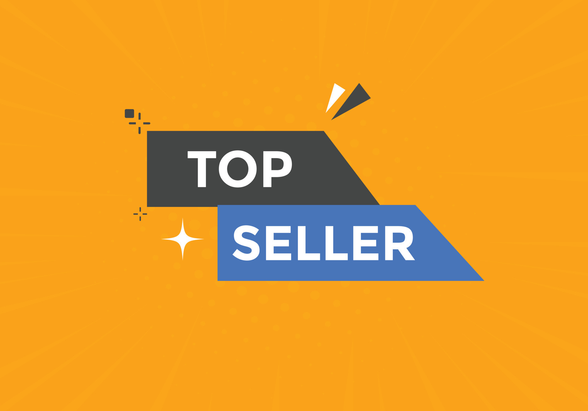 Top seller text button. speech bubble. top seller Colorful web banner ...