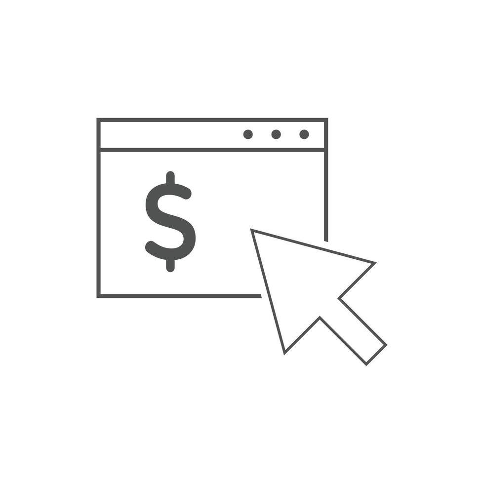 Pay per click icons. Concept for SEO, payment collection and web design. PPC icon vector