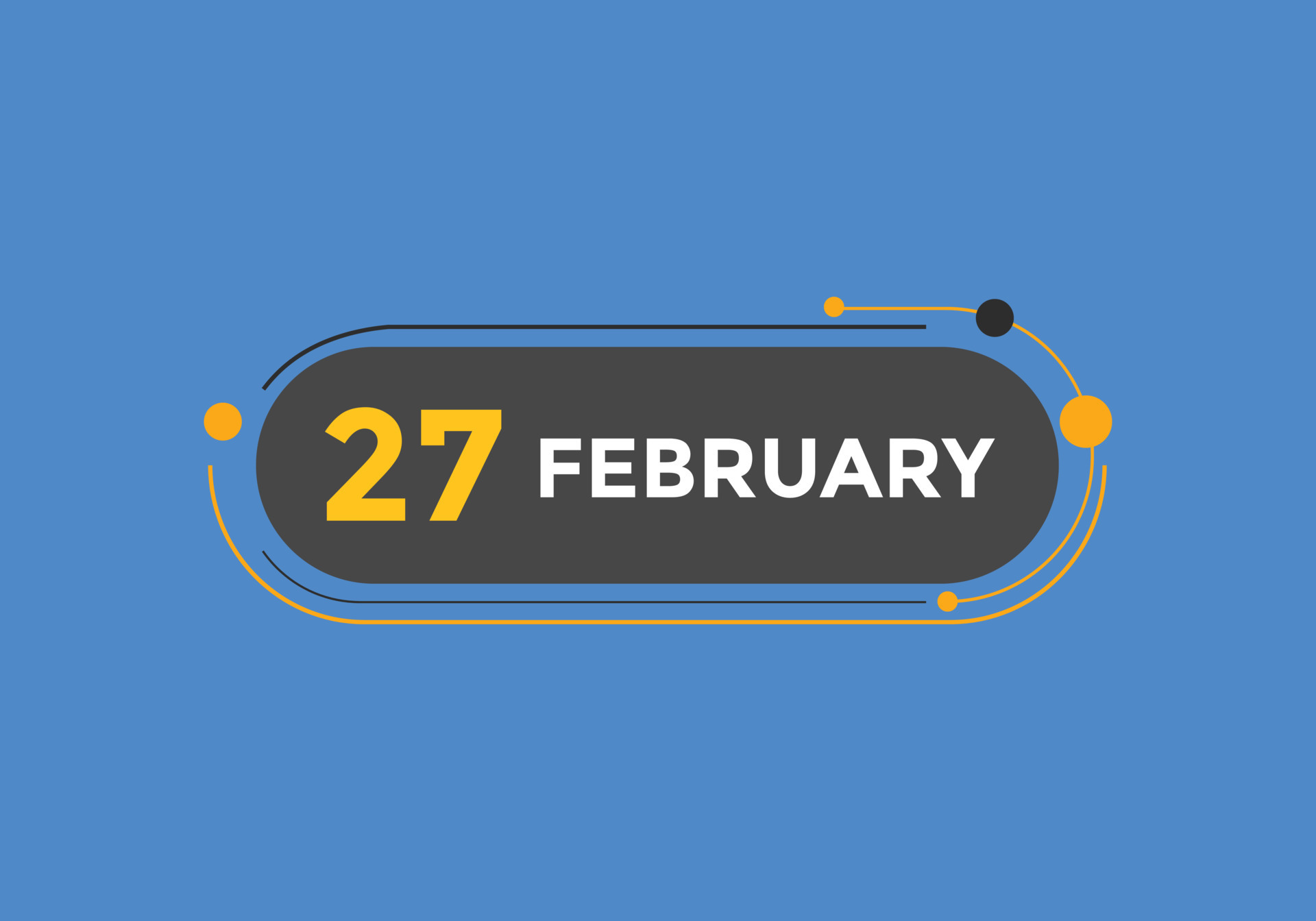 Recordatorio del calendario del 27 de febrero. Plantilla de icono de