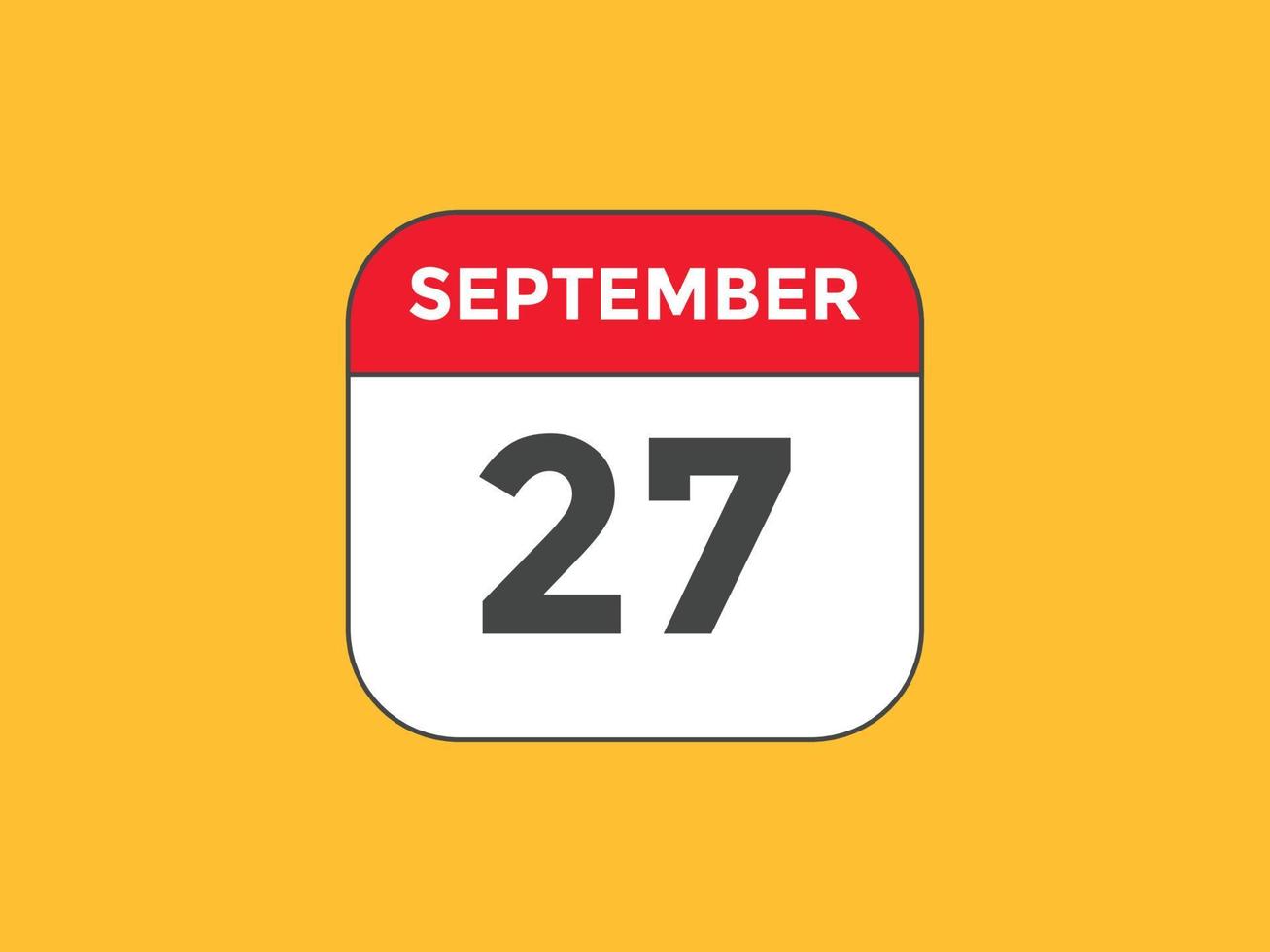 september 27 calendar reminder. 27th september daily calendar icon template. Calendar 27th september icon Design template. Vector illustration 11068589 Vector Art at Vecteezy