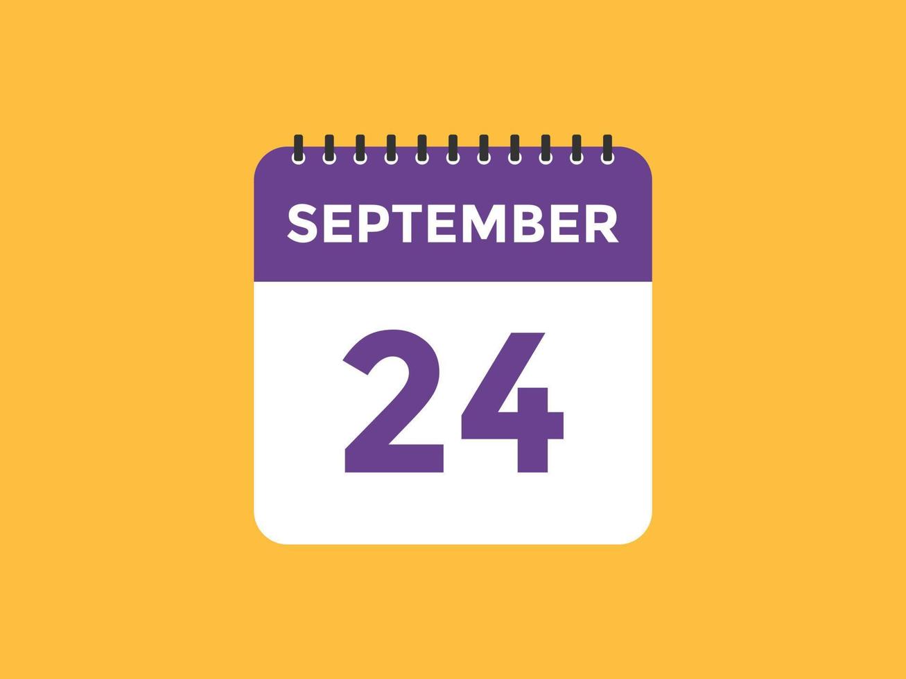 september 24 calendar reminder. 24th september daily calendar icon template. Calendar 24th september icon Design template. Vector illustration