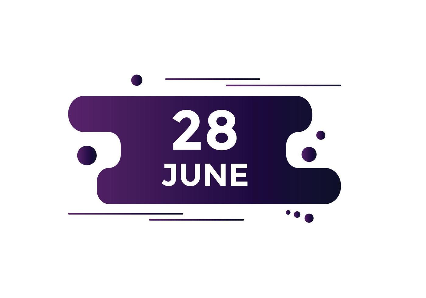 june 28 calendar reminder. 28th june daily calendar icon template. Calendar 28th june icon Design template. Vector illustration