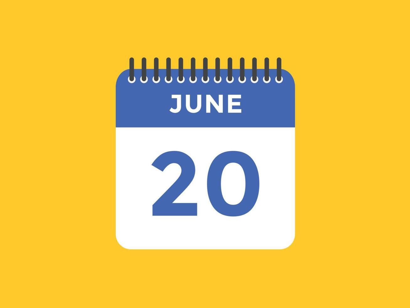 june 20 calendar reminder. 20th june daily calendar icon template. Calendar  20th june icon Design template. Vector illustration 11068696 Vector Art at  Vecteezy
