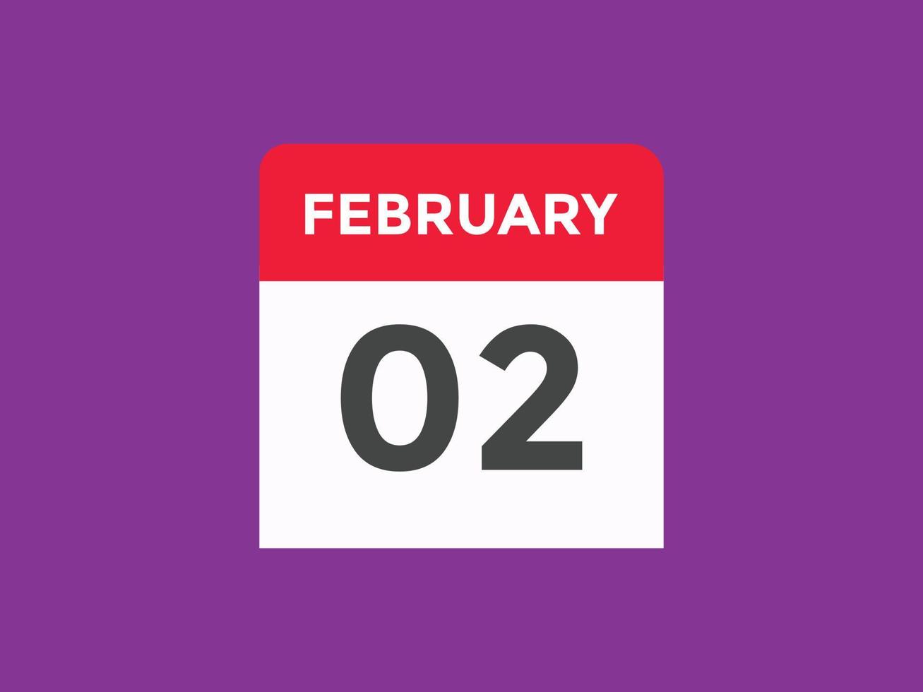 february 2 calendar reminder. 2nd february daily calendar icon template. Calendar 2nd february icon Design template. Vector illustration