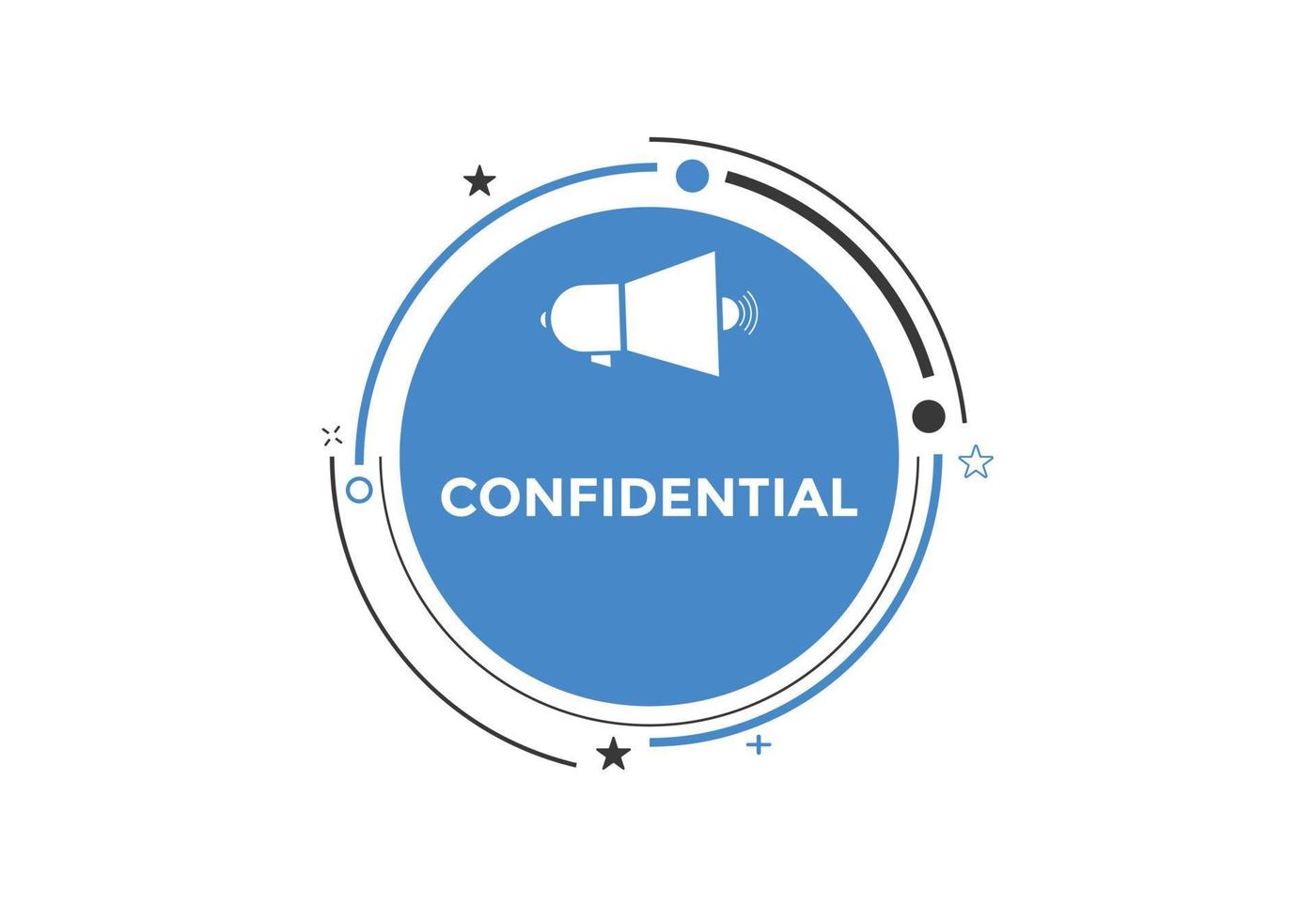 confidential text button. speech bubble. confidential Colorful web banner. vector illustration
