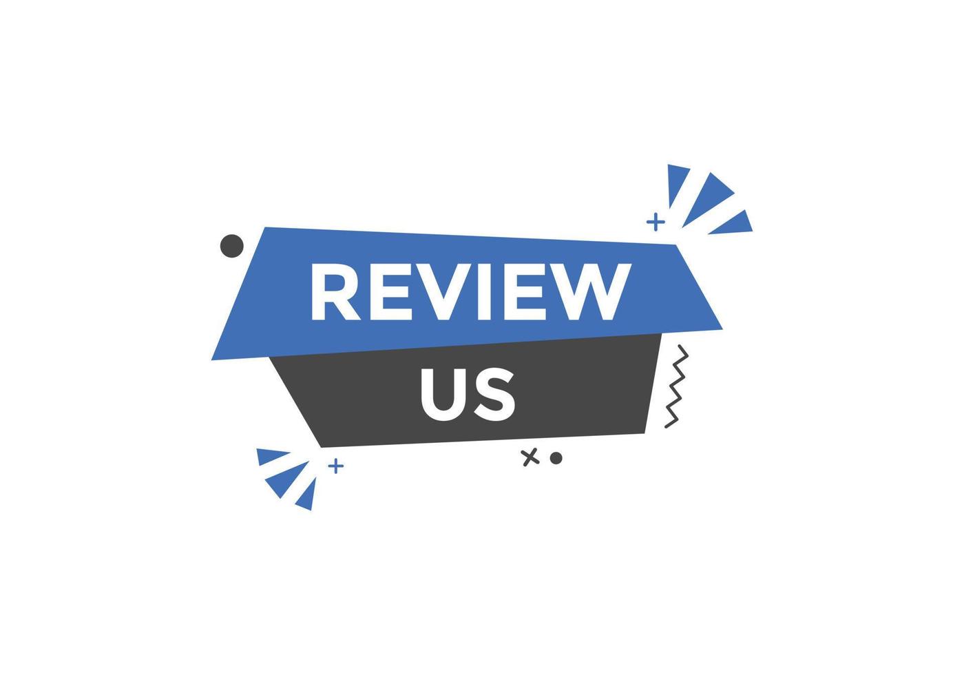 Review us Start now button. Review us User rating social banner promotion. Review Us text social media template vector