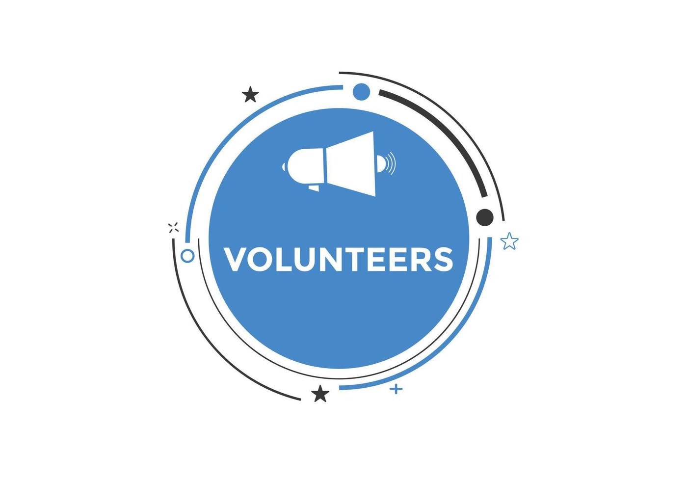 volunteer text button. speech bubble. volunteers Colorful web banner. vector illustration. warranty label sign template