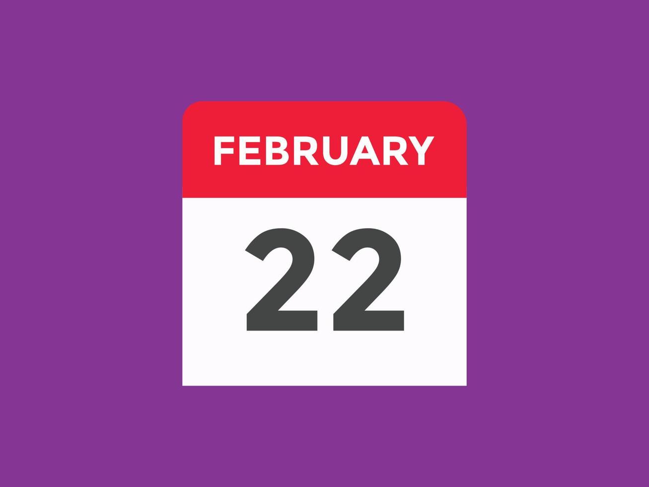 February 22 Calendar Reminder 22th February Daily Calendar Icon february-22-calendar-reminder-22th-february-daily-calendar-icon