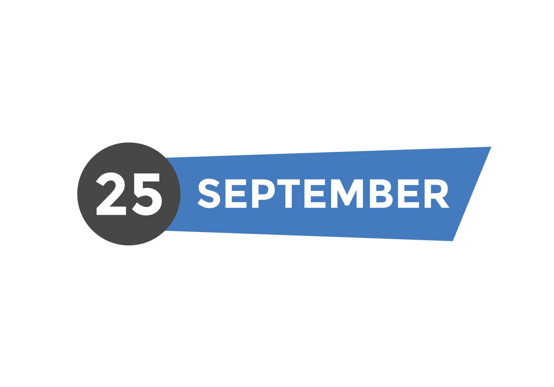 Recordatorio del calendario del 25 de septiembre. Plantilla de icono de calendario diario del 25