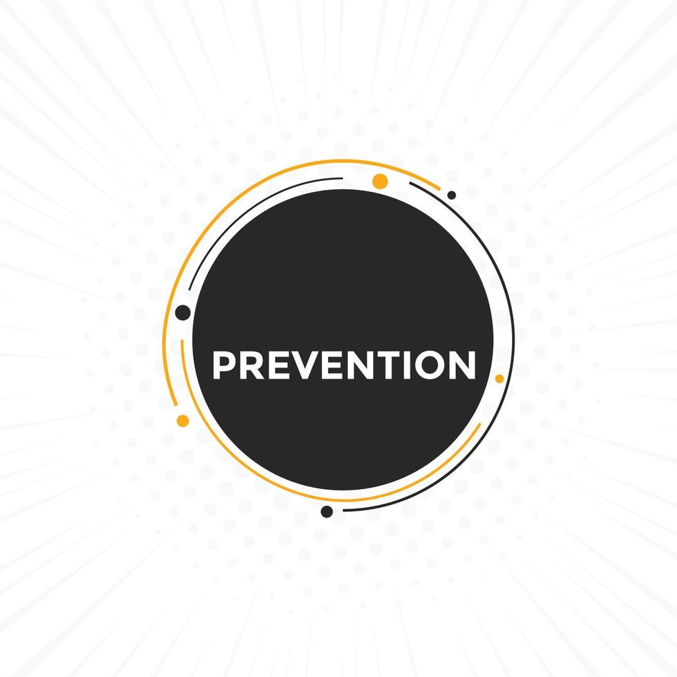 botón de prevención. burbuja de diálogo. banner web colorido de prevención. ilustración vectorial vector