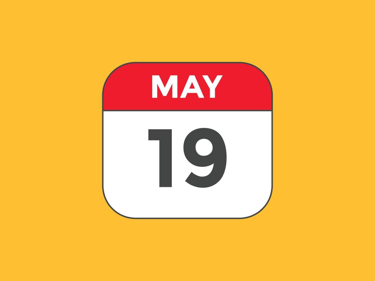 may 19 calendar reminder. 19th may daily calendar icon template ...