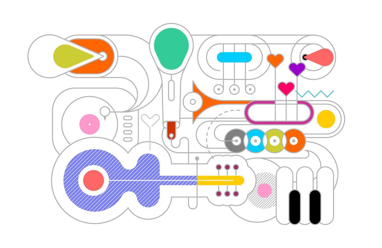 Musical Istrument Line Art Design vector