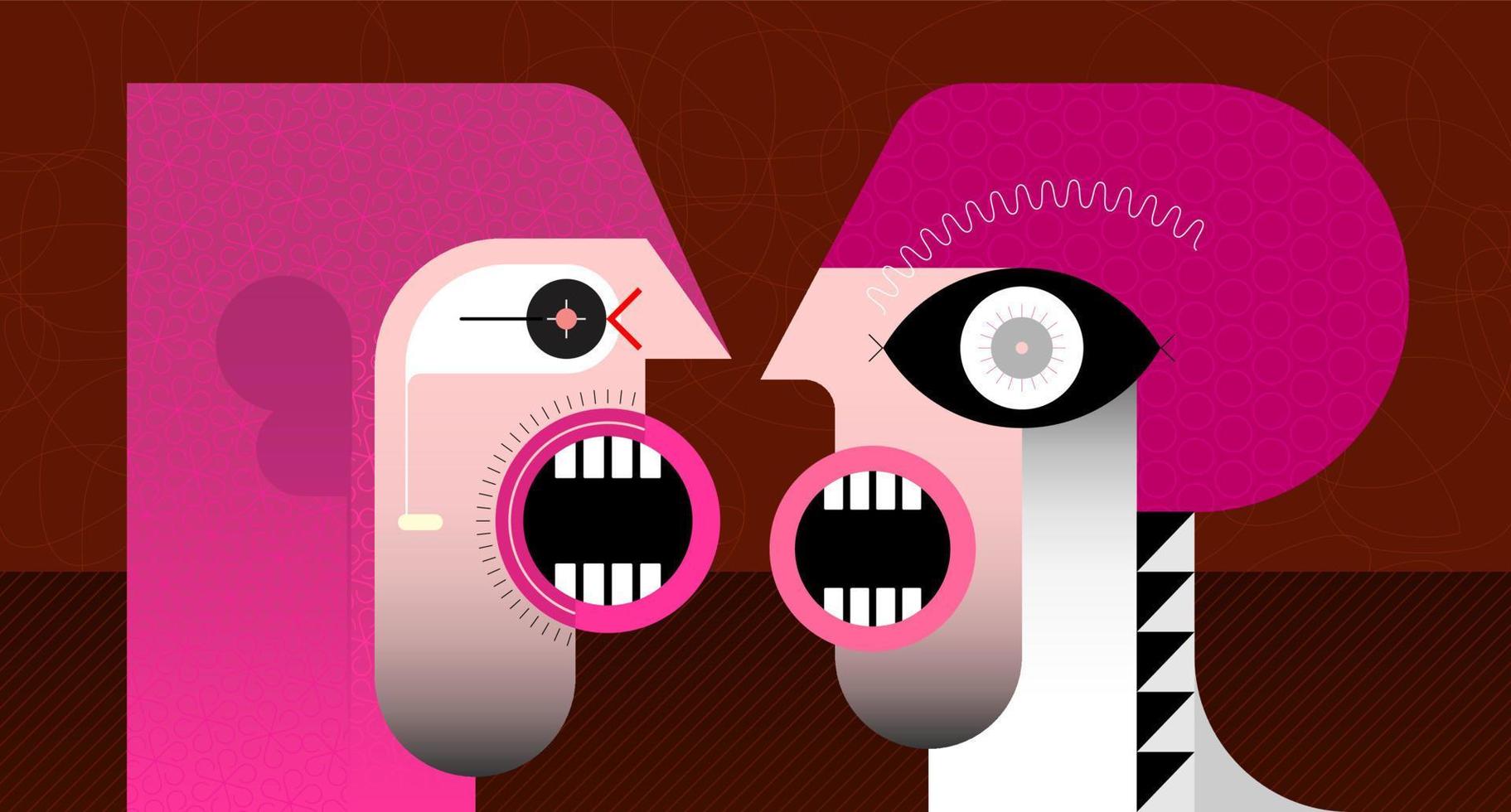 Two People Talking vector illustration