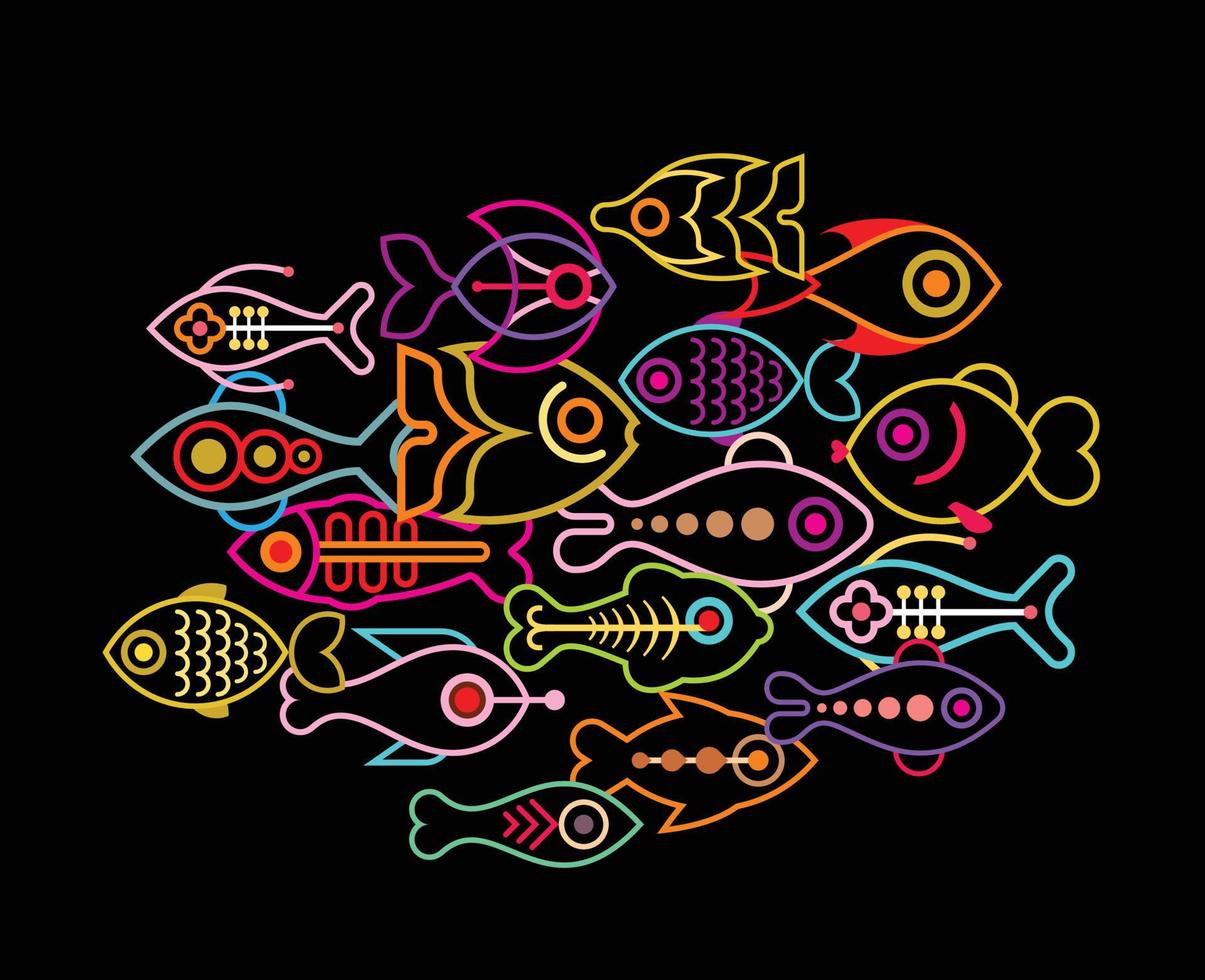 bandada de peces vector