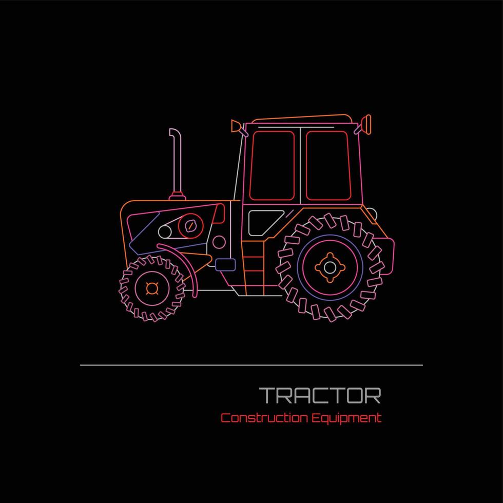 Tractor Neon Sign vector