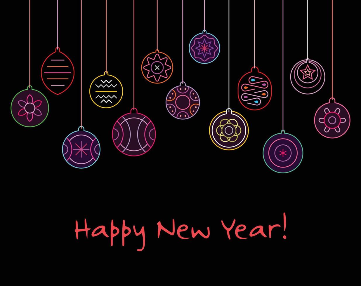 Happy New Year neon vector design